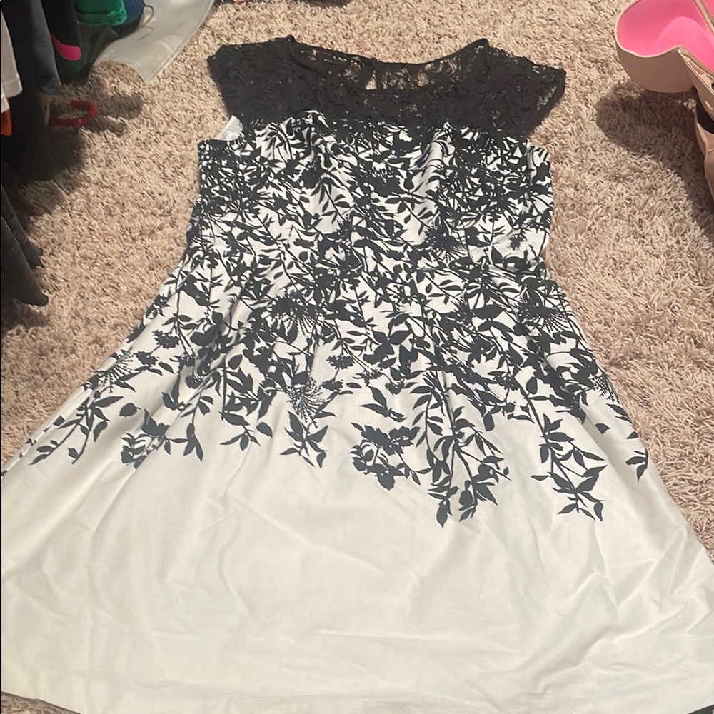 Maurices Black and White A-line Midi Dress for Wedding